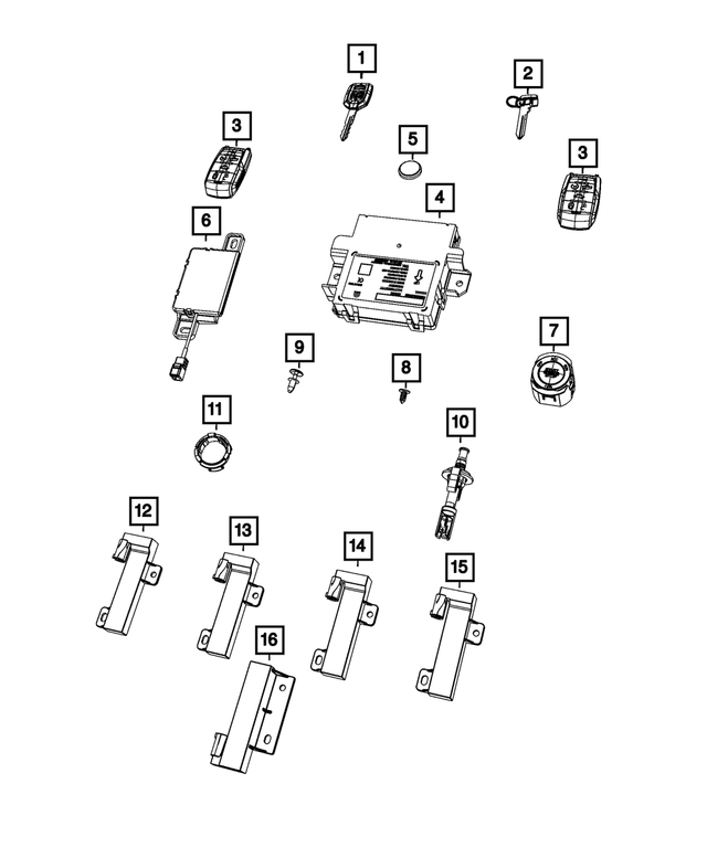 « 68442914AB – Electrical : Porte-clé Intégré Transmetteur pour Mopar Image »