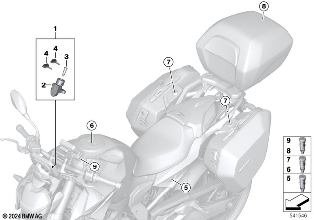51257108720 - : Ignition Lock W/ Electronic Immobilizer Ecu for BMW-Motorrad Image
