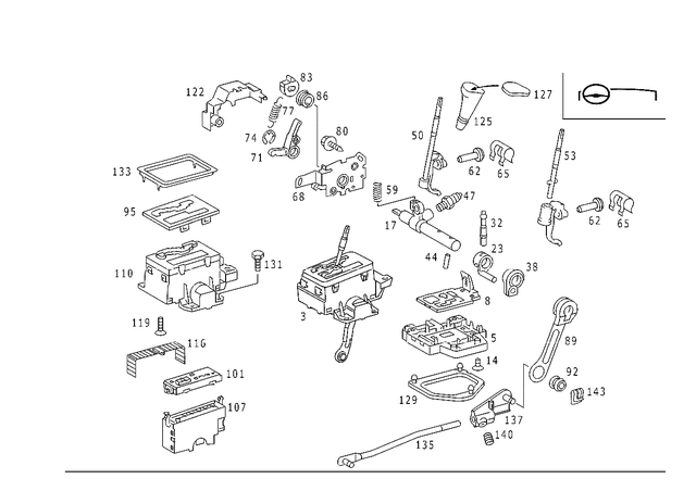 1292604598 - Gearshift Mechanism: Switching Unit for Mercedes-Benz: 500SL, 600SL, C230, C280, C43 AMG, CLK430 Image image