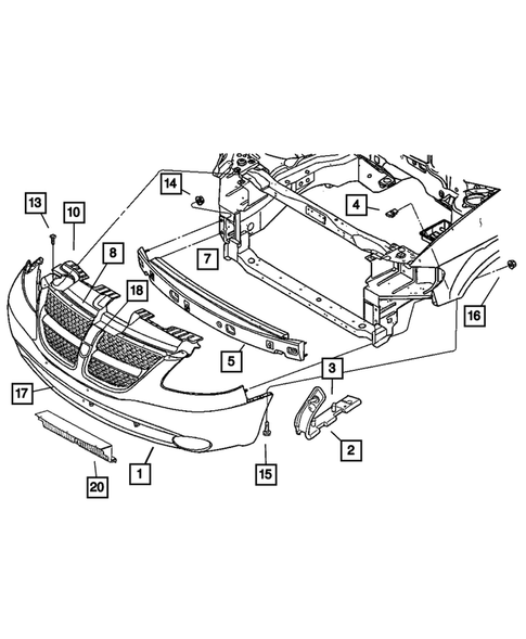 Front Bumper and Fascia for 2005 Dodge Caravan #0