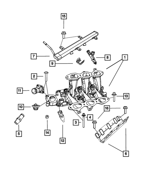 Manifolds and Vacuum Fittings for 2008 Dodge Grand Caravan #1