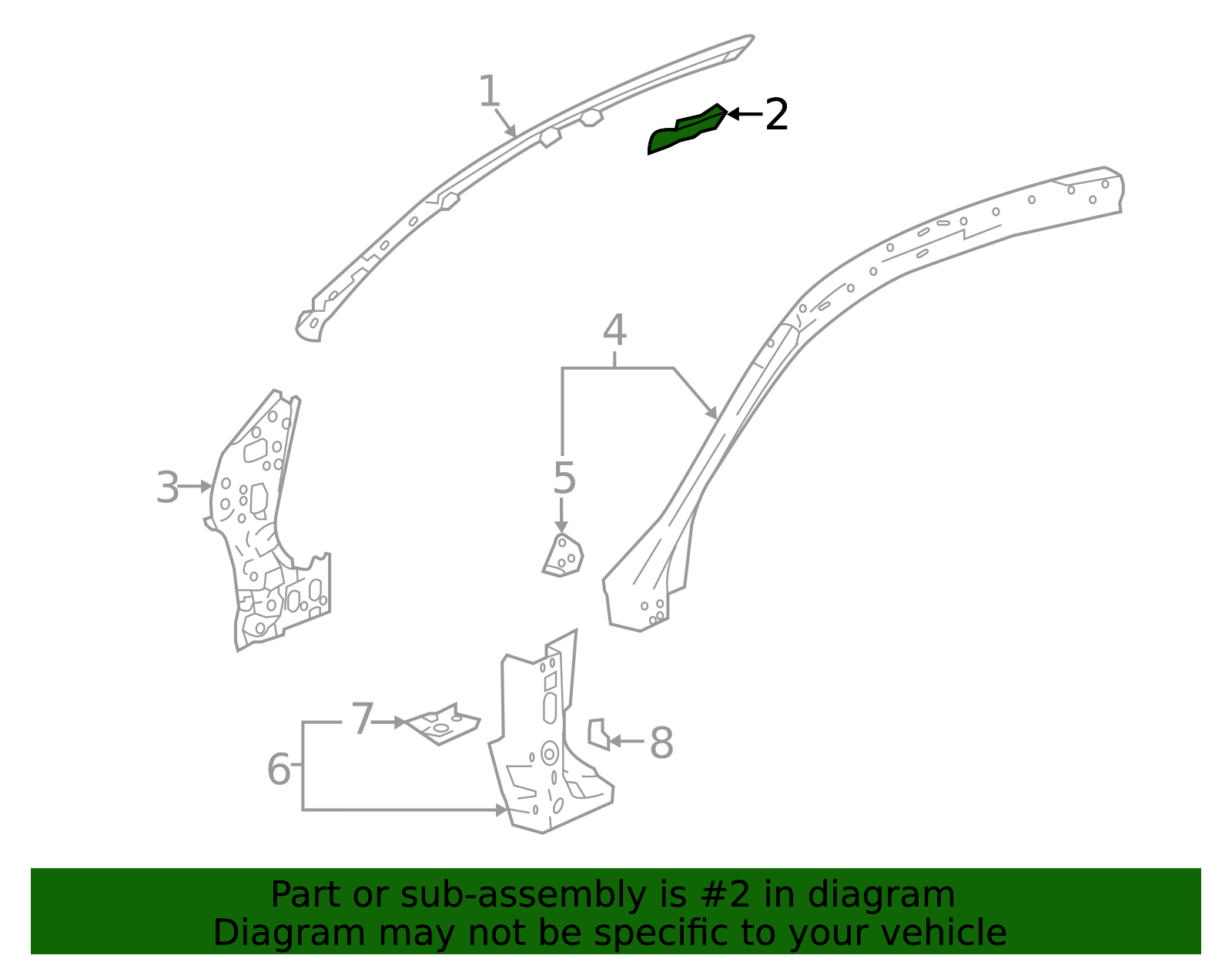 62197 62197-TVA-A10ZZ - 2018-2022 Honda Accord - Gusset L Rear Roof Side ...