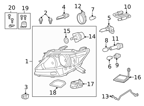 Bulbs - Chassis for 2012 Lexus RX350 #2