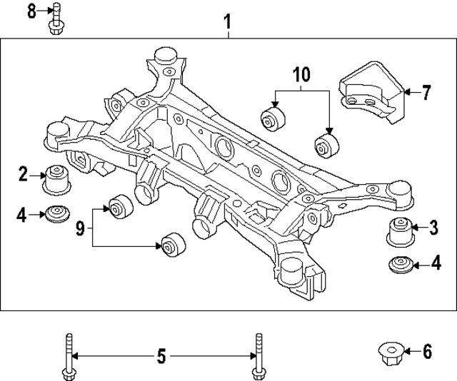 55418P2500 - : Suspension Cross-Member Front Bushing for Hyundai Image