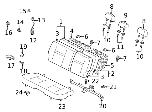 Rear Seat Components for 2005 Scion xB #0
