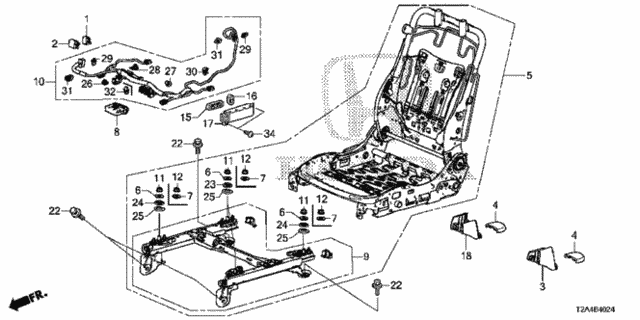 Front Seat Components (R.) (Power Seat) (TS Tech) for 2016 Honda Accord #0