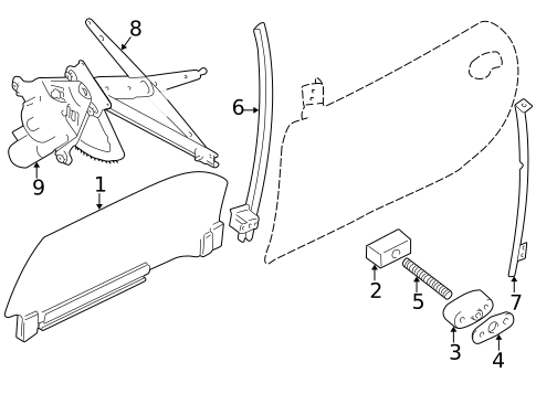 Glass - Door for 2004 Jaguar XK8 #0