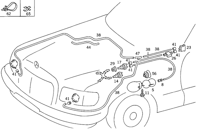 1238001119 - Vacuum System: Container for Mercedes-Benz: 200, 230, 260E, 280, 280C, 280CE, 280E, 280S, 280SE, 280SEL, 300CE, 300E, 300SE, 300SEL, 300SL, 300TE, 380SE, 380SEC, 380SEL, 400E, 450SE, 450SEL, 500E, 500SL, 560SEC, 560SEL, 600SL, SL320 Image image