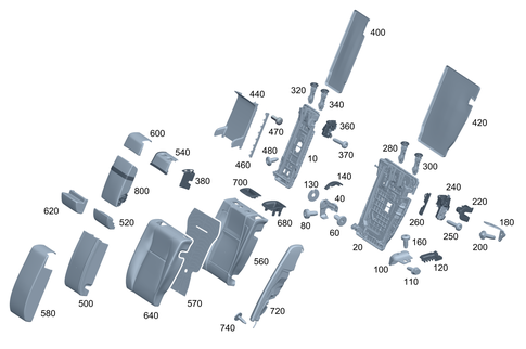 Folding Rear Backrest for 1985 Mercedes-Benz 300CD #0