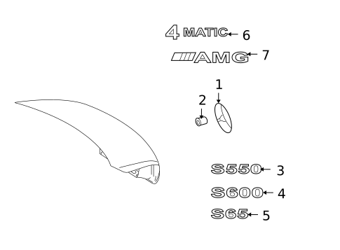 Exterior Trim - Trunk for 2012 Mercedes-Benz S600 #0