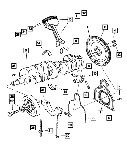 Crankshaft, Piston and Torque Converter for 2005 Dodge Viper #0