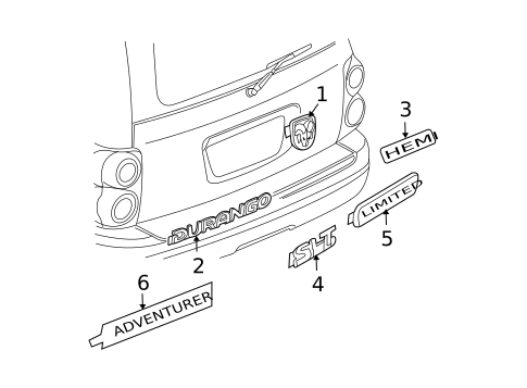 Exterior Trim - Lift Gate for 2005 Dodge Durango #0