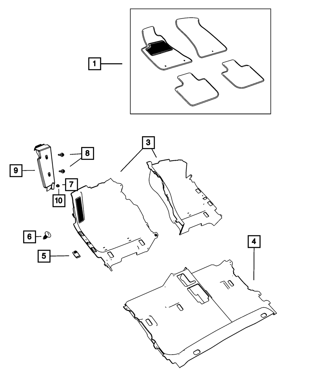 Mat Kit-Front & Rear - Mopar (6BJ24DX9AA)