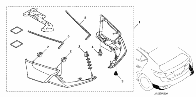 Rear Underbody Spoiler for 2019 Acura ILX #0