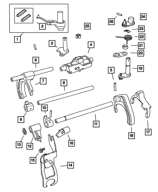 5014465AA - NVG Manual Transaxle 5 Speed: Gearshift Lever Package for Mopar Image