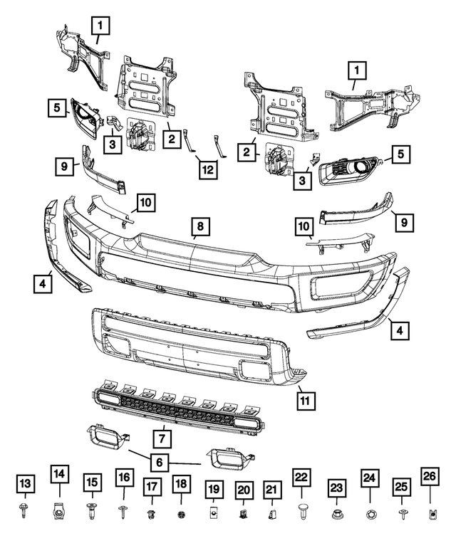 68271501AC - Frame, Bumper and Fascia: Bumper Bracket Kit, Right And Left for Mopar Image
