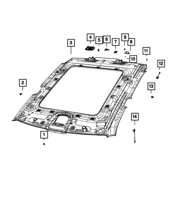 « 8AT24TX7AA –  : Garnissage Du Pavillon pour Mopar Image »