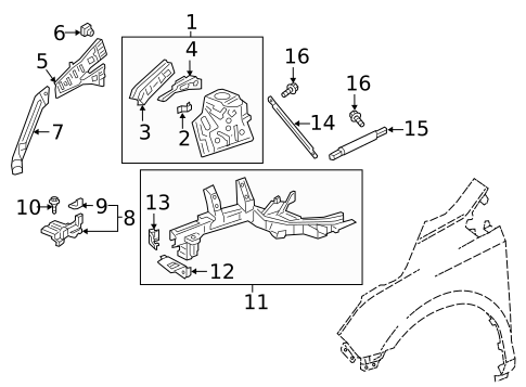 Structural Components & Rails for 2018 Honda Odyssey #0