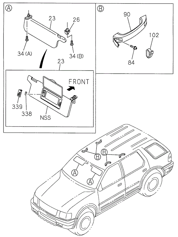 Sunvisor - Assist Grip for 2002 Honda Passport #0
