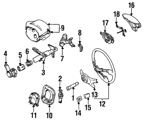 Steering Wheel & Trim for 1995 Toyota Paseo #0