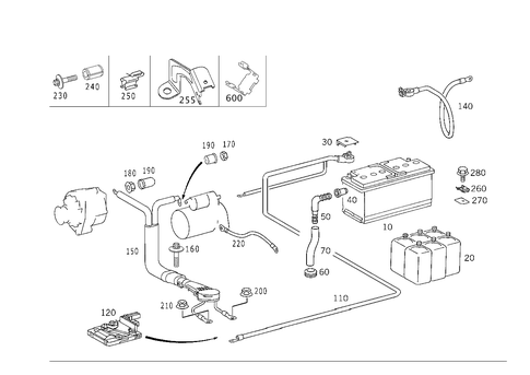 Battery, Starter/Alternator Cable for 2001 Mercedes-Benz S430 #1