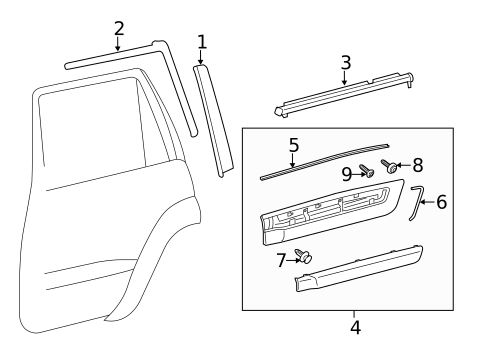 Exterior Trim - Rear Door for 2019 Toyota Land Cruiser #0