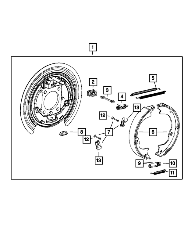 5114192AA - Parking Brake: Brake Shoe Hold Down Clip for Mopar Image
