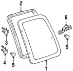 6271134010 - Body: Glass for Toyota Image