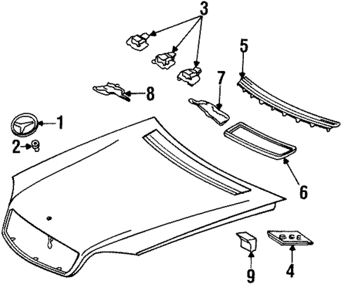 Exterior Trim - Hood for 1993 Mercedes-Benz 600 SEC #0