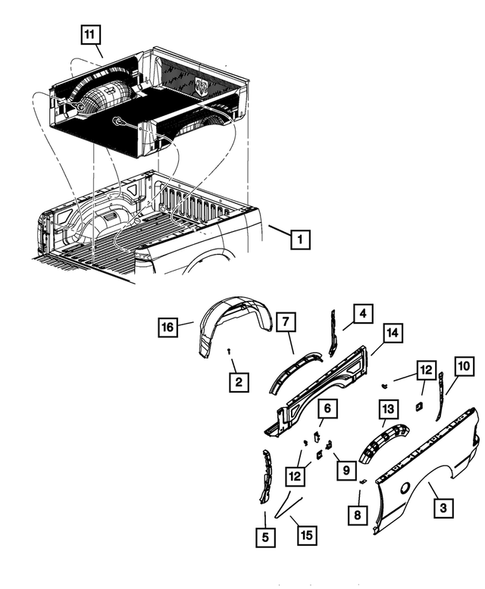 Pick-up Box and Fuel Filler Door for 2011 Ram 2500 #0