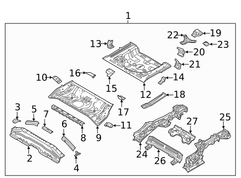 Rear Floor & Rails for 2020 Hyundai Elantra GT #0