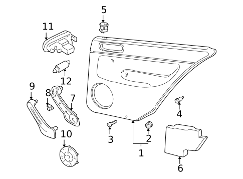 Interior Trim - Rear Door for 2000 Volkswagen Jetta #0