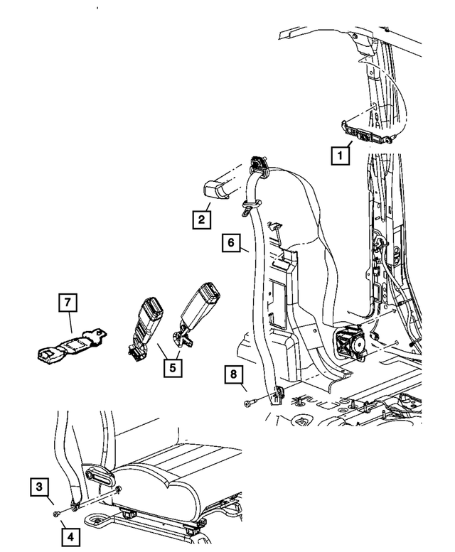 5KM481DVAE - Restraints: Front Outer Seat Belt, Right for Mopar Image image