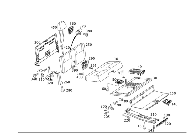 2129300962 - Folding Seat/Center Seat: Upholstery Plate for Mercedes-Benz: E350, E63 AMG, E63 AMG S Image image