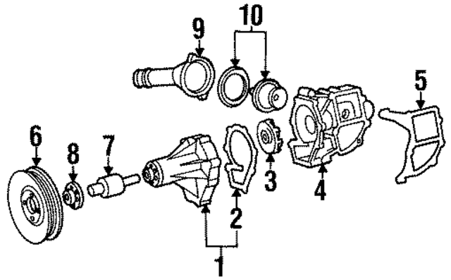 603201070180 - Cooling System: Engine Water Pump Housing for Mercedes-Benz Image