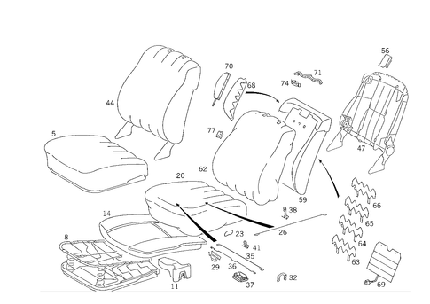 Front Seat and Headrest for 1992 Mercedes-Benz 400E #2