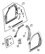 55372406AI - Body Sheet Metal Except Doors: Body Side Aperture Inner Panel, Right for Mopar Image