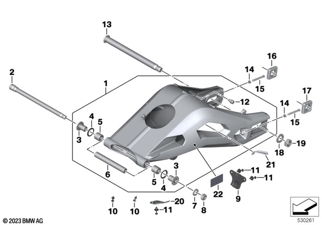 33359444965 - Rear Axle, Rear-Wheel Drive, Suspension: Swing -  for BMW-Motorrad Image