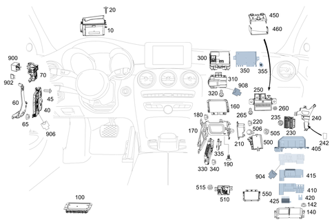Control Units, Fuse Boxes and Relays in Interior for 2014 Mercedes-Benz C63 AMG #0