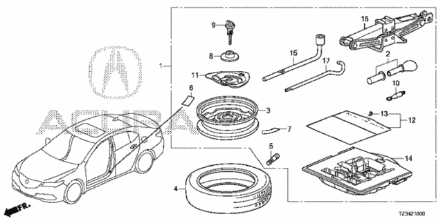Spare Tire Wheel Kit for 2012 Acura TSX #0