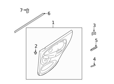 Interior Trim - Rear Door for 2004 Kia Rio #0