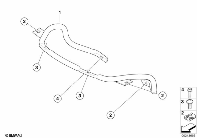 46637727159 - Frame and Mounting Parts: Tube for Trim Cover Holder -  for BMW-Motorrad Image