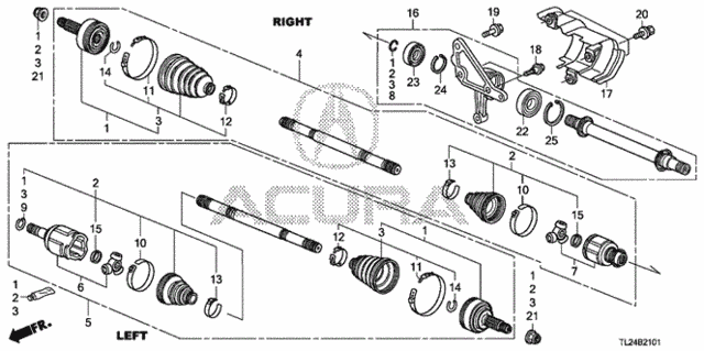 Driveshaft - Half Shaft (V6) for 2011 Acura TSX #0