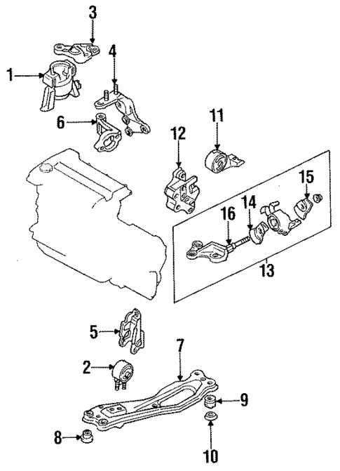 Engine & Trans Mounting for 1997 Mazda Protege #1