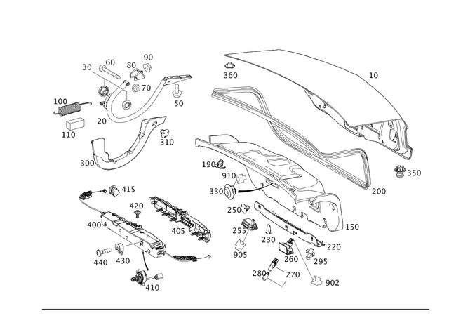 2047510297 - Trunk Lid: Parts Kit, Interm. Layer for Mercedes-Benz: C250, C300, C350, C63 AMG, CLA250, CLS400, CLS550, CLS63 AMG, CLS63 AMG S, E250, E350, E400, E550, E63 AMG Image image