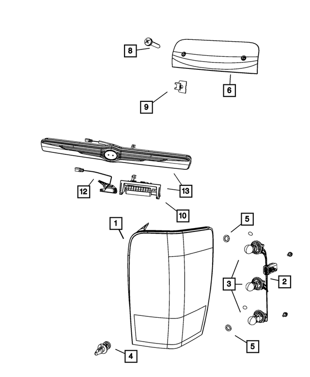 68001319AB - Electrical: Taillamp Wiring, Left for Mopar Image