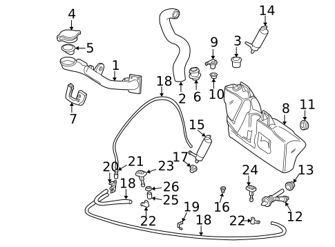 Washer Components for 1996 BMW 750iL #0