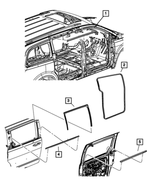 5020783AC - Doors, Door Mirrors and Related Parts: Rear Door Belt Inner Weatherstrip, Left for Chrysler: Town &amp; Country | Dodge: Grand Caravan | Ram: C/V Image