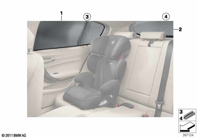 51462293367 - Interior: Rear Side Windows Sun Blind for BMW Image