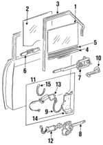J5469511 - Body: Glass for Jeep: Cherokee, Grand Wagoneer, J10, J20, Wagoneer Image